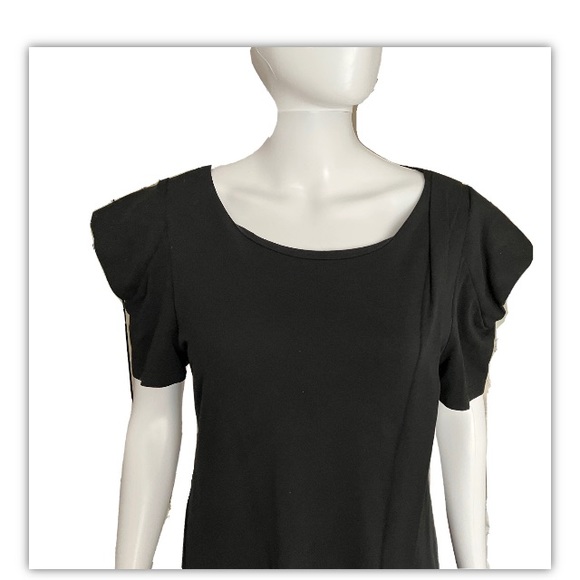 TOV Holy- G inc Short Sleeve  Black Dress Tunic Zipper Up Back Size EUR 40/US 8 - Picture 2 of 14